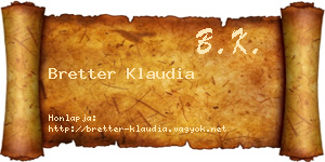 Bretter Klaudia névjegykártya